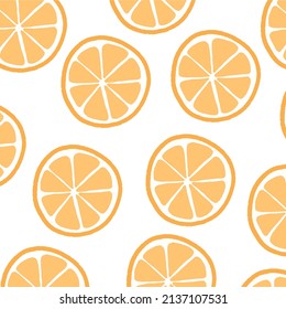 Orange slices on white background. Vector art.