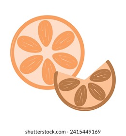 Orange slices on a white background for decorating drinks