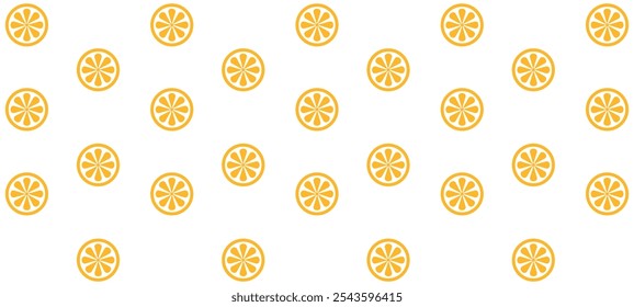 Orange slices pattern on White background. Orange seamless pattern. Vector Illustration