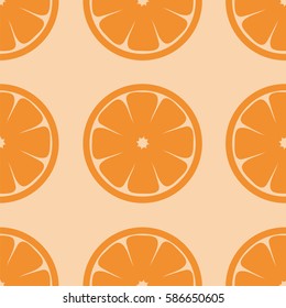 Orange slices, seamless background, vector