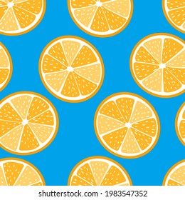 Rasgos naranjas sin fisuras. Clíparte de frutas tropicales vectoriales de mano. Ilustración de vectores para cualquier propósito de diseño