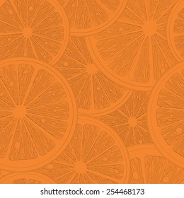 Orange slices seamless pattern sketch
