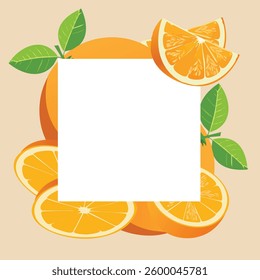 Orange Slices Surrounding a White Space