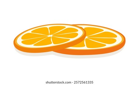 orange slices vector, illustration, isolated on white