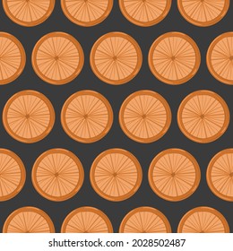 Orange slices vector seamless pattern. Hand drawn citrus fruit background, winter food pattern