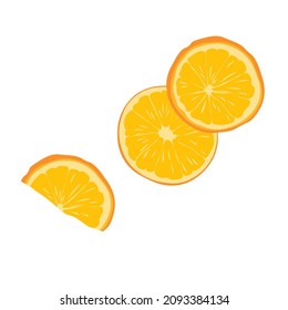 Ilustración del material vectorial de rodajas de naranja. aislado en un fondo blanco.