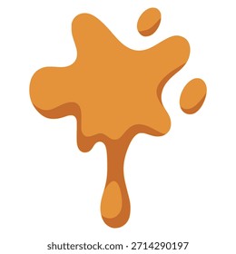 orange slime splash spatter dirt flat color vector illustration template design