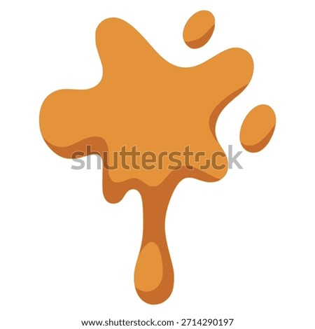 orange slime splash spatter dirt flat color vector illustration template design