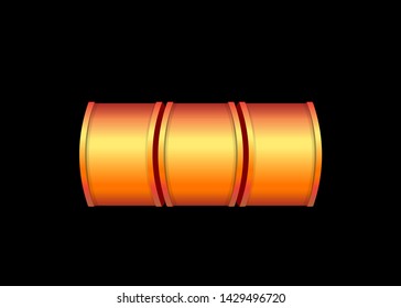 Orange Slot Machine Slots Reel Spin Gambling Vector Illustration