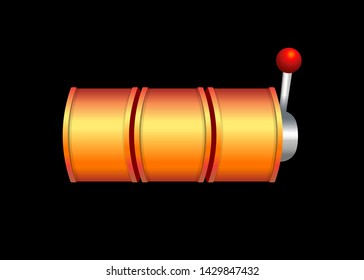 Orange Slot Machine Slots Reel Spin Gambling Vector Illustration