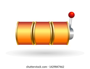 Orange Slot Machine Slots Reel Spin Gambling Vector Illustration