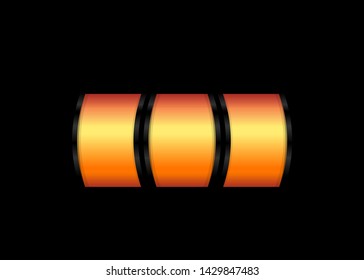 Orange Slot Machine Slots Reel Spin Gambling Vector Illustration