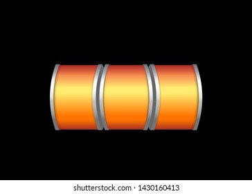 Orange Slot Machine Slots Reel Spin Gambling Vector Illustration