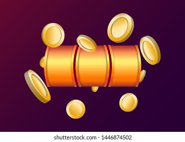 Orange Slot Machine Slots Reel With Coins Jackpot Spin Gambling Vector Illustration