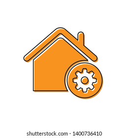Orange Smart home settings icon isolated on white background. Remote control. Vector Illustration