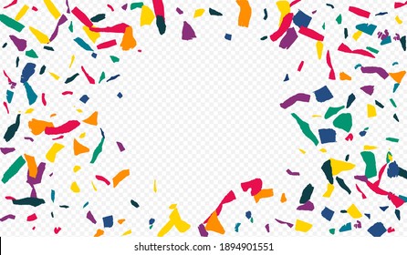Orange Smear Carnival Transparent Background. Abstract Paint Wallpaper. Celebrate Confetti Card. Yellow Colored Paper Independence Banner.