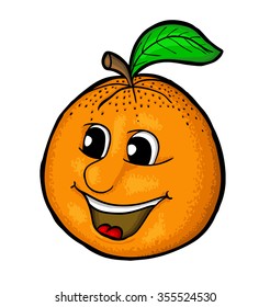 Orange with smile, vector illustration