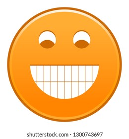 Orange smiling face cheerful happy emoticon isolated on white background. The graphic element for design saved as a vector illustration in the EPS file format.