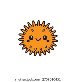 orange smiling sea urchin vector illustration