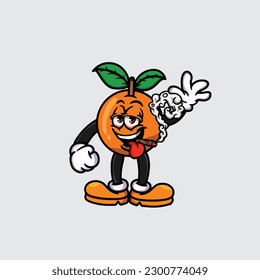 orange smoking blunt and high face stoned from weed cannabis hold bud nug