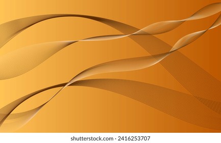 orange smooth lines wave curves on gradient abstract background