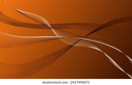 líneas lisas anaranjadas curvas de onda con fondo abstracto degradado