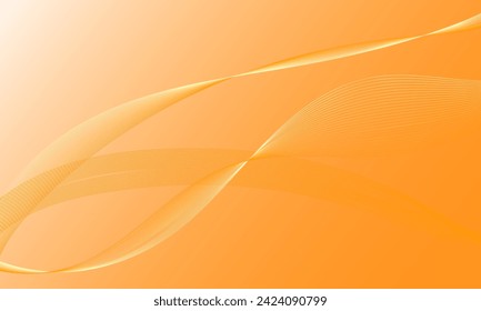 orange smooth lines wave curves with gradient abstract background