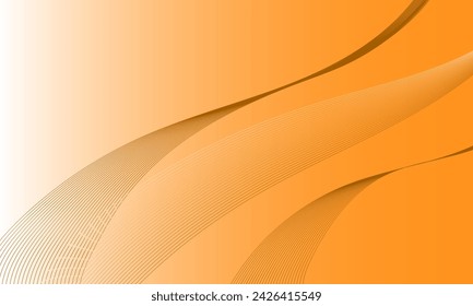 orange smooth lines wave curves with gradient abstract background