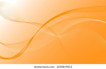 líneas lisas anaranjadas ondean curvas con fondo abstracto de degradado suave