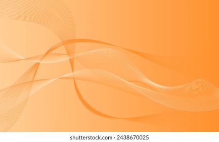 líneas lisas anaranjadas ondean curvas con fondo abstracto de degradado suave