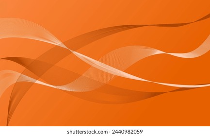 orange smooth lines wave curves on gradient abstract background
