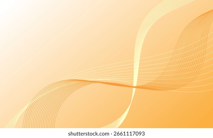 orange smooth lines wave curves on soft gradient abstract background