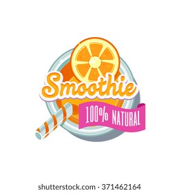 Orange Smoothie. Fruity Vector Illustration isolated on white Background
