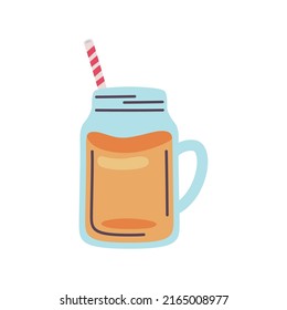 orange smoothie jar with straw