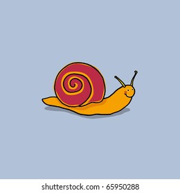 Orange snail. Vector