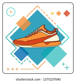 orange sneaker easy editable