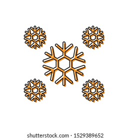 Orange Snow icon isolated on white background.  Vector Illustration