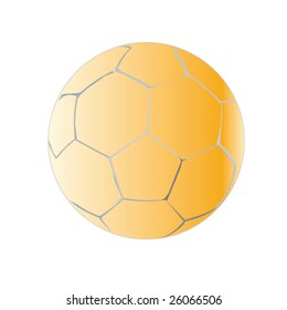 orange soccer ball - vector