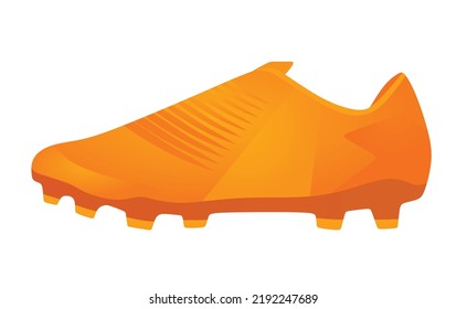 Orange soccer boot. vector illustration