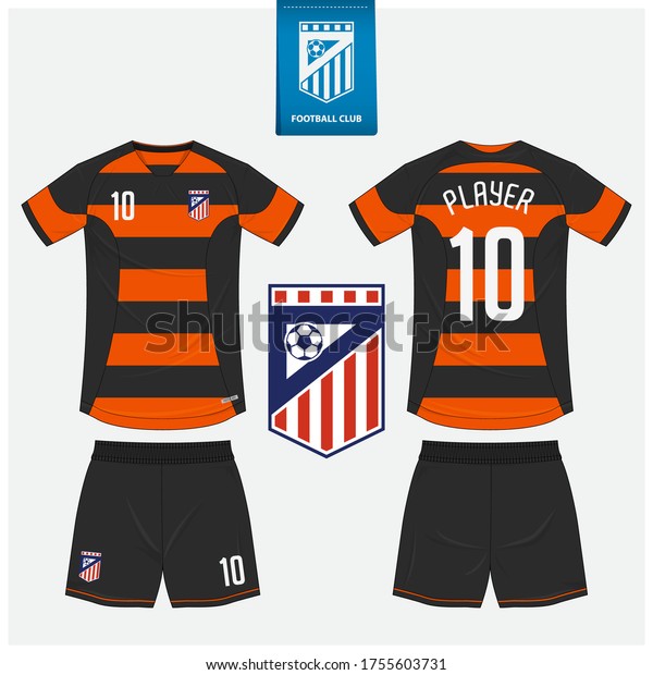 Download Orange Soccer Jersey Football Kit Mockup Stock Vector Royalty Free 1755603731