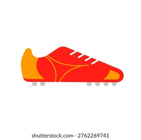 Orange soccer shoe icon. World football championship modern vector illustrations and icons series.