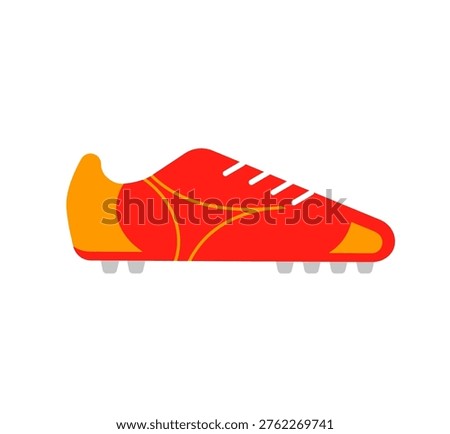 Orange soccer shoe icon. World football championship modern vector illustrations and icons series.