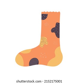 orange sock illustration with decorations