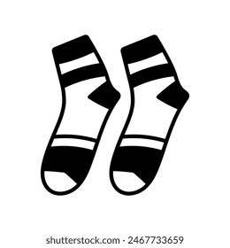 Orange Sock Isolated Icon, Vector Illustration