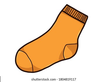 Orange sock isolated on white