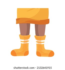 orange socks design over feets