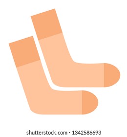 Orange socks flat illustration. Home, travel and lifestyle series.