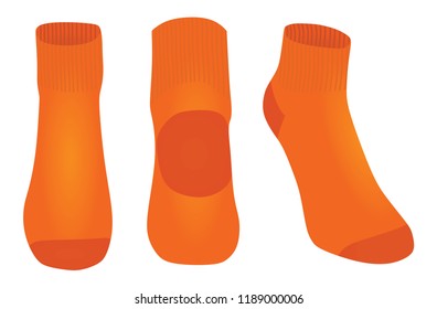 Orange socks. vector illustration