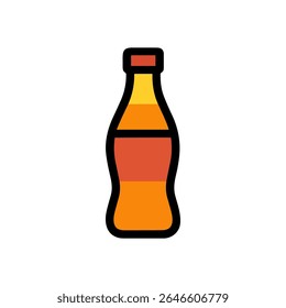 Orange soda bottle icon design. Icon Symbol Illustration