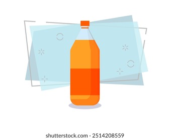 Orange soda illustration. Drink, soda, market place. Beverage concept. Vector illustration can be used for topics like super market, restaurant